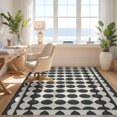 thumbnail image 3 of Design&I 3'x5' Washable Area Rug Low Profile & Durable Daily Traffic Ready Door Curved Checkerboard Geometric Contemporary Decorative Front for Home Office, Hallway, 3 of 7