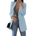 thumbnail image 2 of Langwyqu Womens Casual Blazers Open Front Lapel Collar Work Office Jacket, 2 of 5
