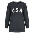 thumbnail image 6 of kayannuo Womens Tops Long Sleeve Shirts Fall Women Tops Casual Long Sleeve Letter Printing Sweatshirt Pullover Shirts Blouse Dark Gray, 6 of 8