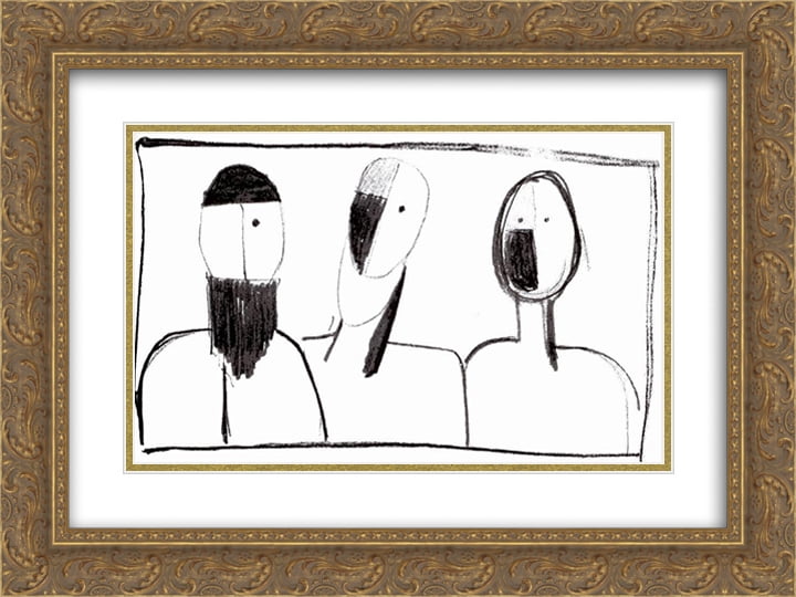 Kazimir Malevich 2x Matted 24x18 Gold Ornate Framed Art Print Three Heads Walmart Com Walmart Com