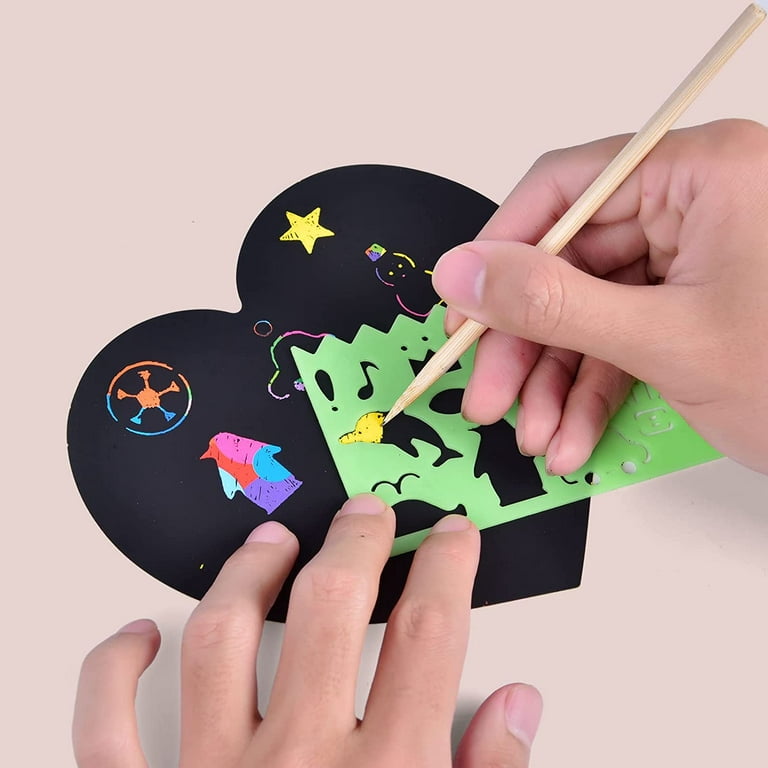 Rainbow Magic Scratch Art Set, 28 Heart Scratch Paper with Ribbons for  Valentines Decorations, Scratch Art for Kids Class with 2Pcs 3D Stickers,  Valentines Day Gifts for Kids (28 PCS Valentine Craft)