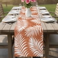 thumbnail image 4 of Palm Leaves Burnt Orange Table Runner 36 Inches, Summer Botanical Coastal Tropical Bed Runner Dresser Scarves Tabletop for Indoor Outdoor Parties/Ceremony/Banquet, 13"x 36", 4 of 9