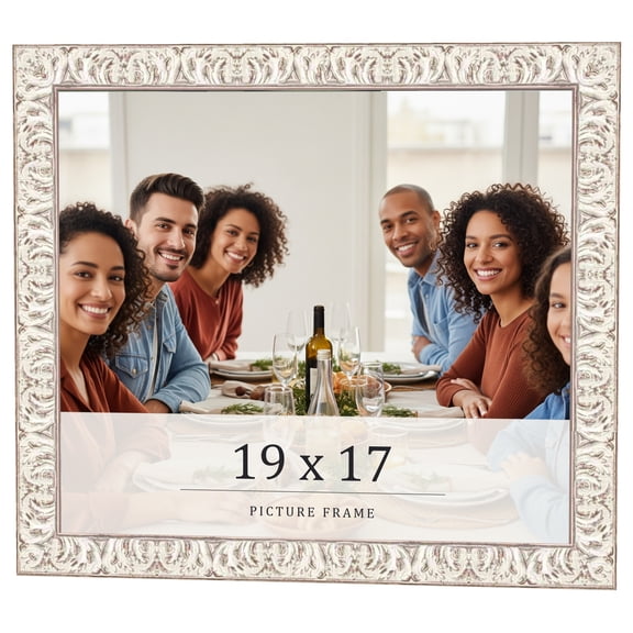 19x17 Frame White Real Wood Picture Frame Width 1.5 inches | Interior Frame Depth 0.5 inches |