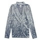 thumbnail image 1 of bar III Blusa de Terciopelo para Mujer, Azul, XS, 1 of 2