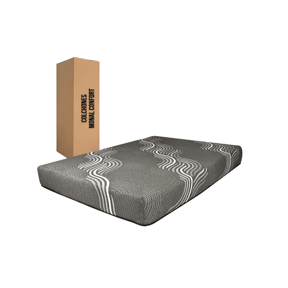 Colchón Matrimonial en Caja de Memory Foam Semi Firme 21 cm de Grueso Modelo Slim Gray COLCHONES MONAL CONFORT