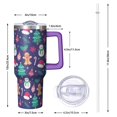 thumbnail image 2 of 40oz Christmas Tree Tumbler with Straw Handle Leak Proof Stainless Steel Cup Holiday Coffee Water Bottle Gifts, 2 of 4