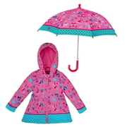 Stephen Joseph Girls 4-8 Rain Coat & Umbrella Set