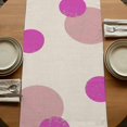 thumbnail image 5 of Boho Middle Century 60 Inch Table Runner, Abstract Pink Geometric Leaves Farmhouse Dresser Scarf Cotton & Linen Tablerunner for Dining/Kitchen Island/Holiday Party Décor 13" x 60", 5 of 9