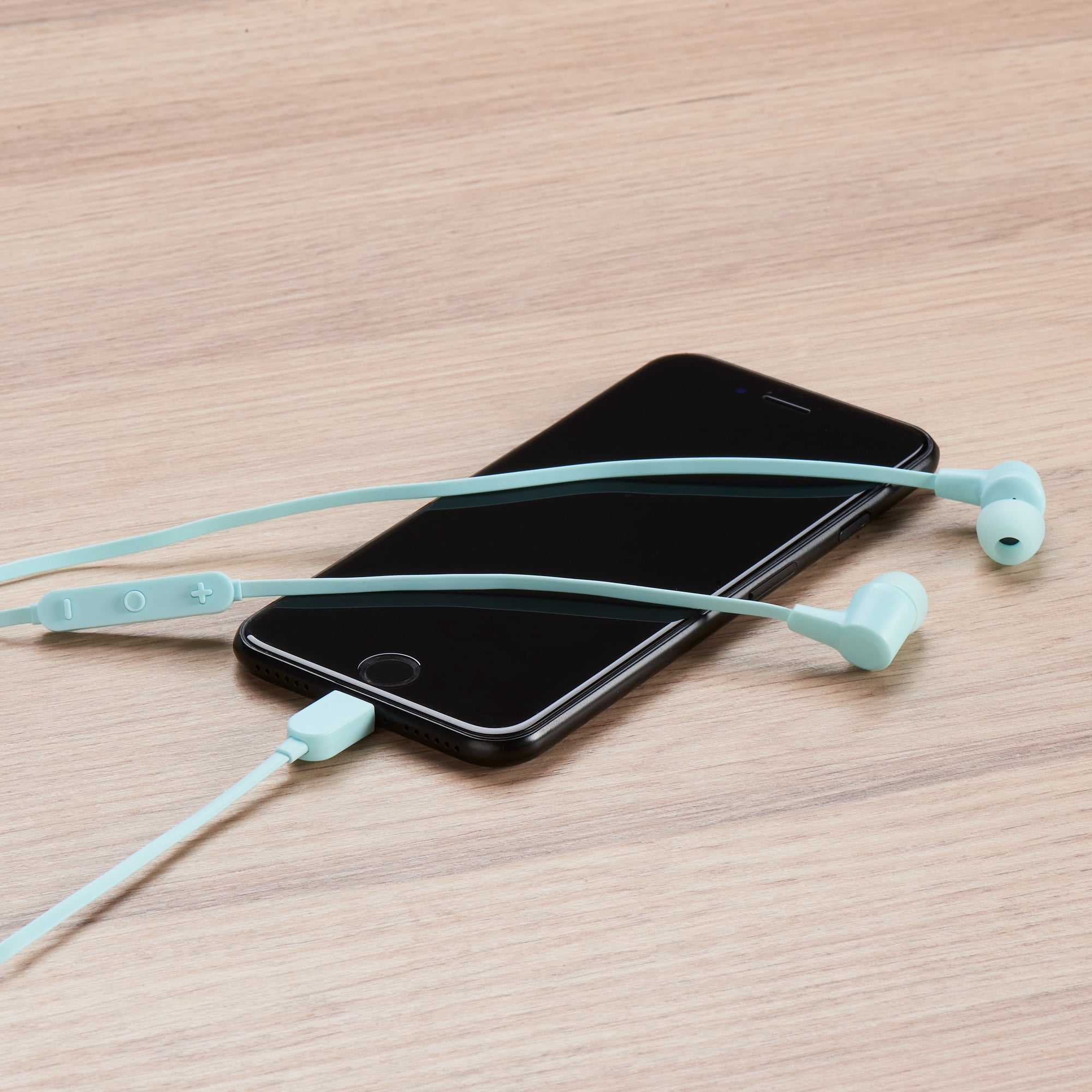 onn. Earphones with Lightning Connector, Aqua