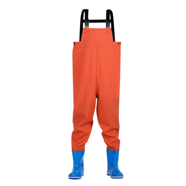 MIASHUI Pantalon de Pluie Imperméable à Bretelles pour Garçons et Filles, Salopette de Pluie d'Extérieur avec Bottes, Jaune, 3-4 Ans