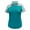 Algiers Blue/Mint, variant on Monterey Club Women's Floral Contrast Zip Golf Polo Shirt #2450