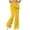 Yellow, variant on DailyTrove Women's High Waisted Printed Flare Pants - Stretch Wide Leg Trousers for Casual & Party Wear