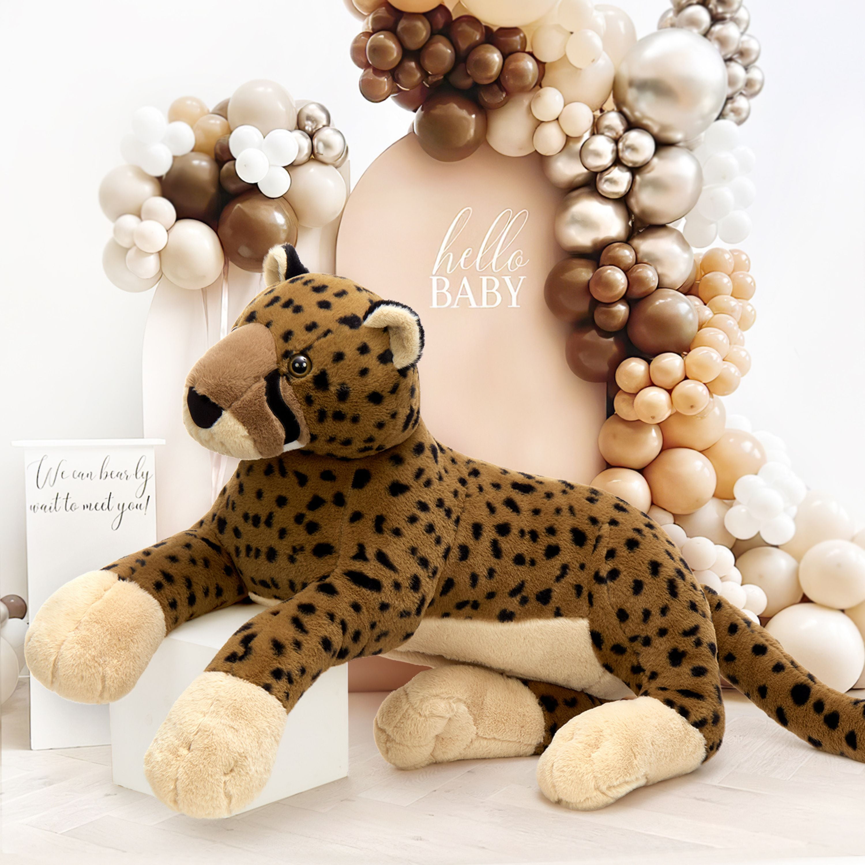 Tezituor 53''(from Front Paw to Tail) Leopard Stuffed Animals Giant Stuffed Cheetah Pillow Plush Toy