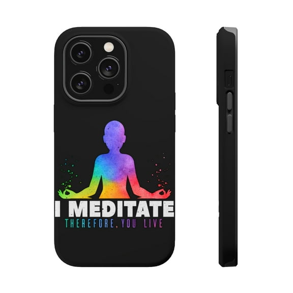 DistinctInk Tough Case for Apple iPhone 15 PRO (6.1" Screen), Compatible with MagSafe Charging - Meditate You Live