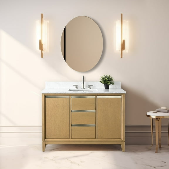 Vanity Art 48" Single Freestanding Bathroom Vanity with Sink and Engineered Marble Top