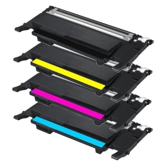 4-Pack Compatible Replacement for CLT-K407S, CLT-C407S, CLT-M407S, CLT-Y407S Color Toner for CLP-320 CLP-325 CLP-325W CLP-326 CLX-3180 CLX-3185FW (B/C/M/Y)