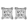 thumbnail image 2 of Diamond Stud Earrings Screw Back in 14K White Gold, 2 of 7