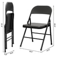 thumbnail image 3 of Metal Folding Chairs with Back, Metal Chairs with Durable Steel Frame, Indoor Outdoor Portable Stackable Seat, for Home Office 350lb. Capacity, Set of 2, 3 of 9