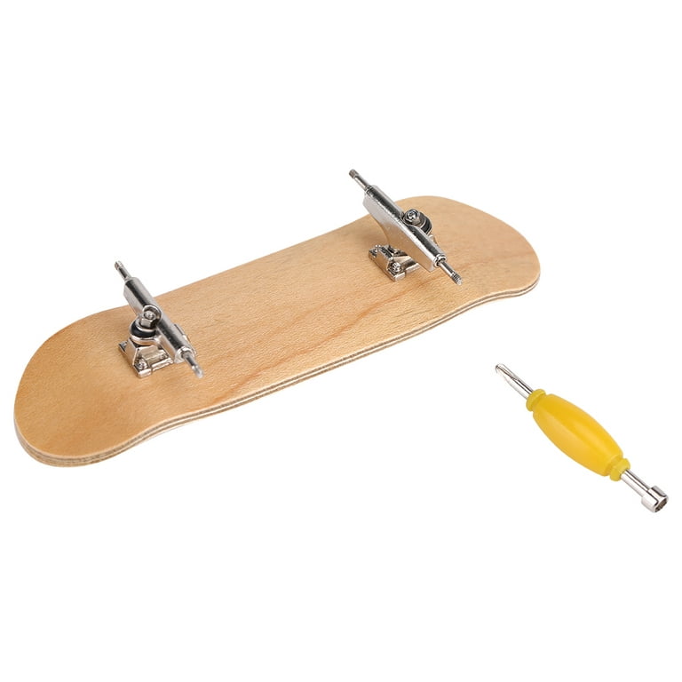 Mini Finger Skateboard, 1Pc Maple Wooden Alloy Fingerboard Mini Skateboard  Starter Kit with Storage Box Reduce Pressure Gifts Finger Sports Party