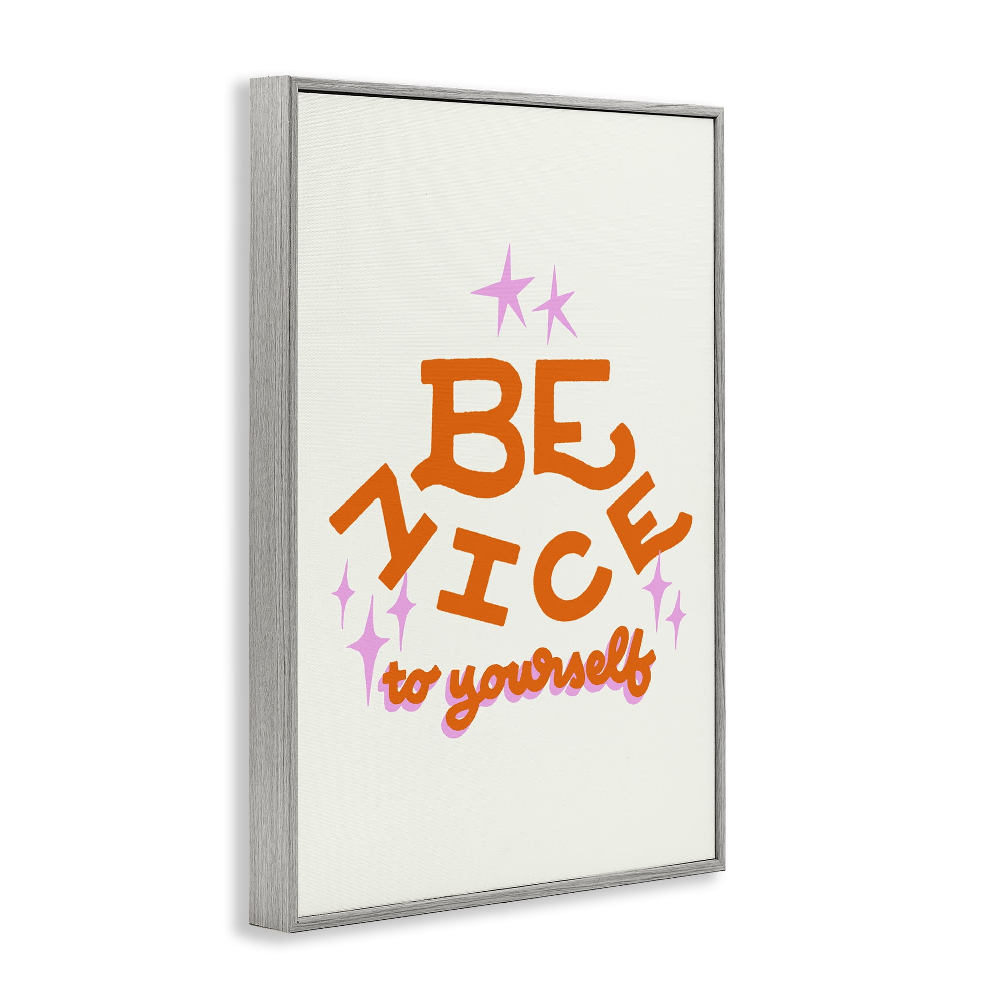 Stupell Industries Be Nice To Yourself Gray Framed Giclee Art, design by Indira Prieto | IndySign