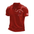 thumbnail image 3 of Adult Men's Polo Shirt Short Sleeve Button Tee Shirt Basic Red TShirt for Men, 3 of 3