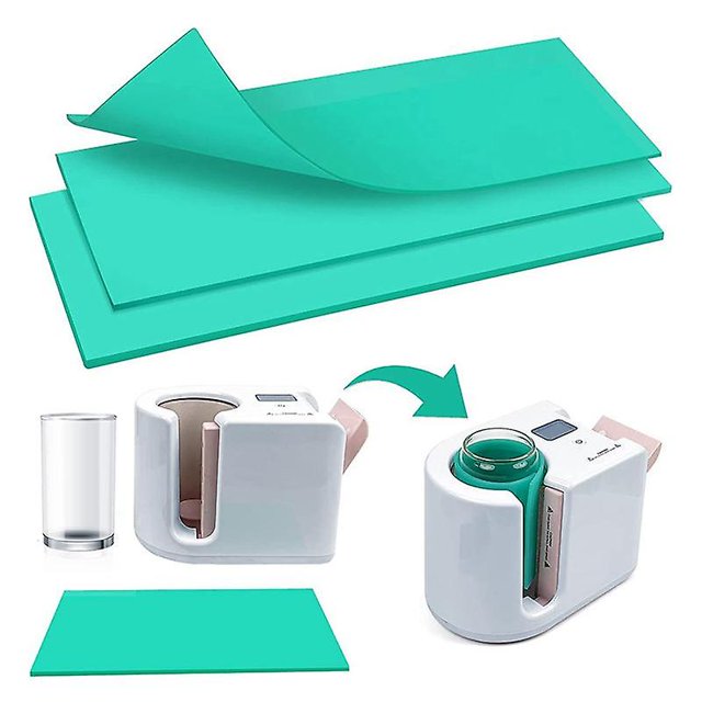 Envoltura de los vasos de la sublimación para la prensa de la taza, envoltura verde de la taza del silicón de 3 gruesos para la prensa del calor Subli