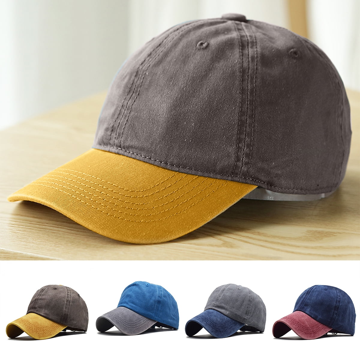 Classic Vintage Baseball Cap Washed Cotton Denim Adjustable Low Profile Dad Hat for Men&Women