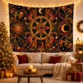 thumbnail image 3 of Compass Star Within Ornate Sun and Moon Panels, Mystical Vintage for Astronomy Fans, Celestial Wall Art, Housewarming Gift, Tapestry Wall Hanging for Study Room and Den, 3 of 7