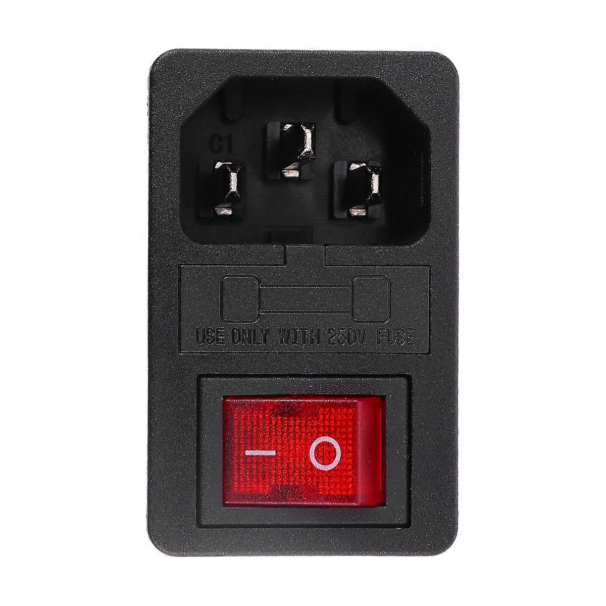 Male AC Power Plug Socket 3-Pin Power Inlet 10A 250V with Rocker Switch ...