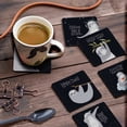 thumbnail image 3 of Inkdotpot Set of 6 Drink Coasters DecorativeNon,SlipCork Base4-inch Square PrintedCoastersEasy Clean- Sloth, 3 of 8