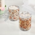 thumbnail image 2 of Yayeee 2 Pack Qtip Holder Bathroom Cotton Swab Canister with Lid Clear Dispenser Set, Purple Seashell, 2 of 6