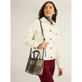 thumbnail image 3 of Time and Tru Women's Plaid Mini Tote Crossbody, Black, 3 of 7
