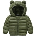 thumbnail image 2 of Pandaie Winter Down Coats for Kids Baby Boys Girls Toddler Bear Hoods Puffy Jacket Infant Zipper up Light Padded Outwear Green 2-3 Years, 2 of 6