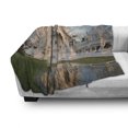 thumbnail image 3 of East Soft Flannel Fleece Throw Blanket, Palace Formed Building with Ornate Royal Curving Located in North History, Cozy Plush for Indoor and Outdoor Use, 70" x 90", White Green Blue, by Ambesonne, 3 of 6