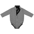 thumbnail image 2 of Creative Knitwear Infant Long Sleeve Button Down Dress Shirt- Gingham, Black, Sizes: 0/3m - 6/9m, 2 of 7