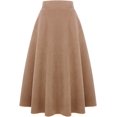 thumbnail image 1 of Falda Larga de Cintura Alta elástica para Mujer, Acampanada, a Cuadros, para Invierno, cálida Long Pure Camel G Long Pure Camel G Xishao ropa, 1 of 2