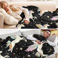 thumbnail image 5 of 70x55 Inches Glow in The Dark Blanket Cozy Throw Camping Blankets for Home and Outdoor Use Winged Unicorns, 5 of 8