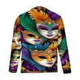 thumbnail image 4 of cllios Mardi Gras Shirts for Men Funny Mask Graphic Tees Carnival Themed Long Sleeve Basic Tshirts Lightweight Crewneck Holiday Party Tops, 4 of 5