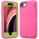 thumbnail image 1 of wonima11 for iPhone SE 2020 /SE 2022 / iPhone 7 / iPhone 8 Case, Heavy Duty Shockproof Case for Women & Girls, Full BodyPortection Hard Bumpe Soft Silicone Cover with Screen Protector (Pink/Green), 1 of 1