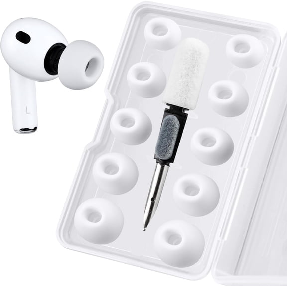 SOULWIT Silicone Eartips for AirPods Pro 3 (3rd Generation 2025), Pro3 Replacement Earbud Ear Tips with Cleaning Kit (White/Assorted)