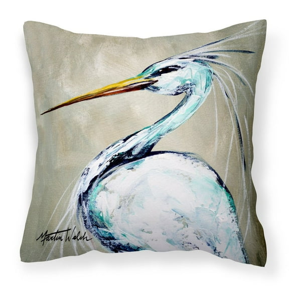Carolines Treasures MW1132PW1414 Blue Heron Smittys Brother Canvas Fabric Decorative Pillow  14Hx14W multicolor