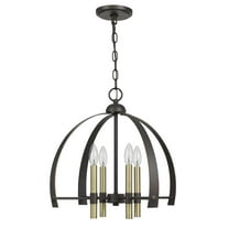 Cal Lighting Utica 4-Light Metal Chandelier in Antique Brass/Bronze