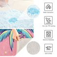 thumbnail image 4 of Toilet Rug U-Shaped Bathroom Rugs Non-Slip Soft Plush Machine Washable Contour Bath Mat Retro Vintage Palm Tree 24x20, 4 of 9