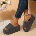 thumbnail image 5 of Wensltd Thick Sole Slippers for Women Open Toe Fleece-Lined Fashion Casual Comfortable Indoor Slippers, 5 of 9