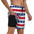 thumbnail image 3 of Gaeub American Patriotic Stars And Stripes Mens Swim Trunks Stretch Beach Shorts Quick Dry for Men Swim Shorts Swimwear with Pockets- X-Large, 3 of 9