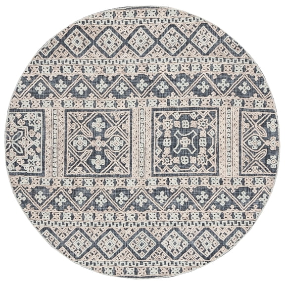 SAFAVIEH Aspen Katina Geometric Area Rug, Charcoal, 7' x 7' Round