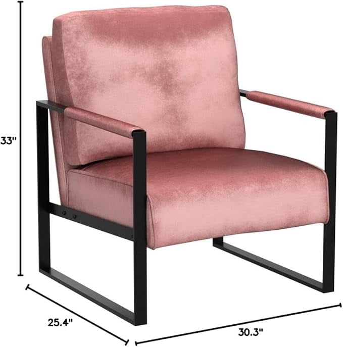 Modern Accent Chair with Durable Square Metal Frame
