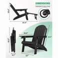 thumbnail image 2 of WINSOON All-Weather HDPE Adirondack Chair, Folding Design, Wide Seat with Cup Holder for Garden, Yard & Patio,Black, 2 of 6