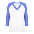 thumbnail image 6 of Hearthz 3/4 Length Sleeve Womens Tops V Neck Baseball Shirt Color Block Summer Top Women Fall Blouses for Women Dressy, 6 of 7