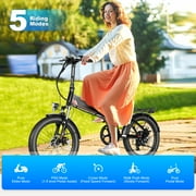 Elifine 500W 20 Folding Electric Bike for Adults, Full Suspension Foldable Ebike with 5 Riding Modes, 48V 7.8Ah Battery, Aluminum Alloy Commuter Electric Bicycle for Men Women UL2849
